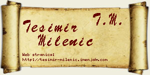 Tešimir Milenić vizit kartica